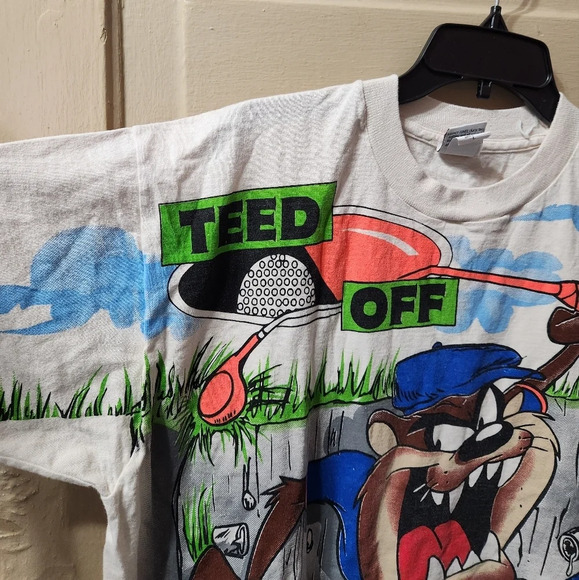 Vintage Looney Tunes Taz Tasmanian Devil "TEED OFF" Graphic Short Sleeve Tshirt - Picture 7 of 8